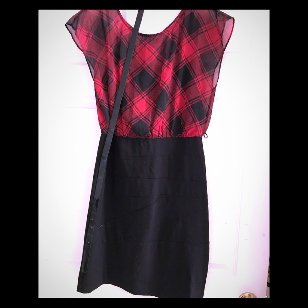 Woman’s above-knee cocktail dress